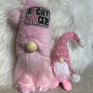Pink Gnome Breast Cancer Plush Set